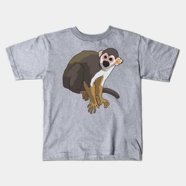 Squirrel Monkey Kids T-Shirt by Sticker Steve